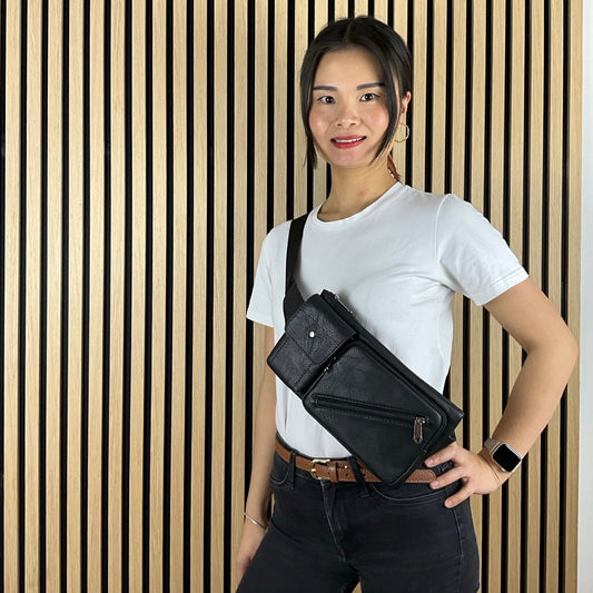 Multifunktionel Bæltetaske Sort| MAS SELECTION