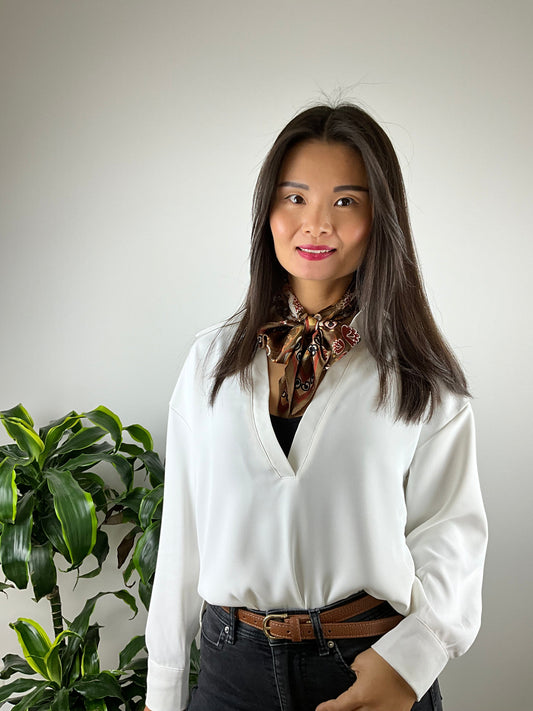 Blomster Satin Tørklæde Grøn| MAS SELECTION