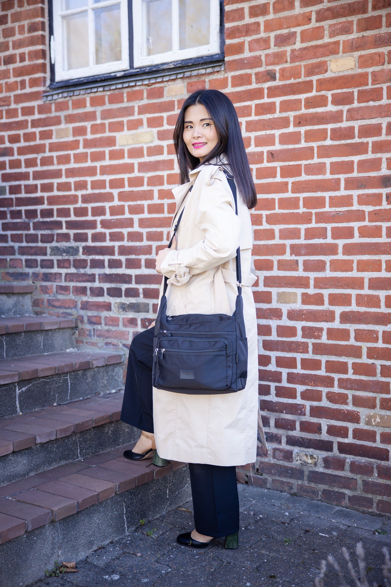 MS Klassisk Skuldertaske/Crossbody Sort