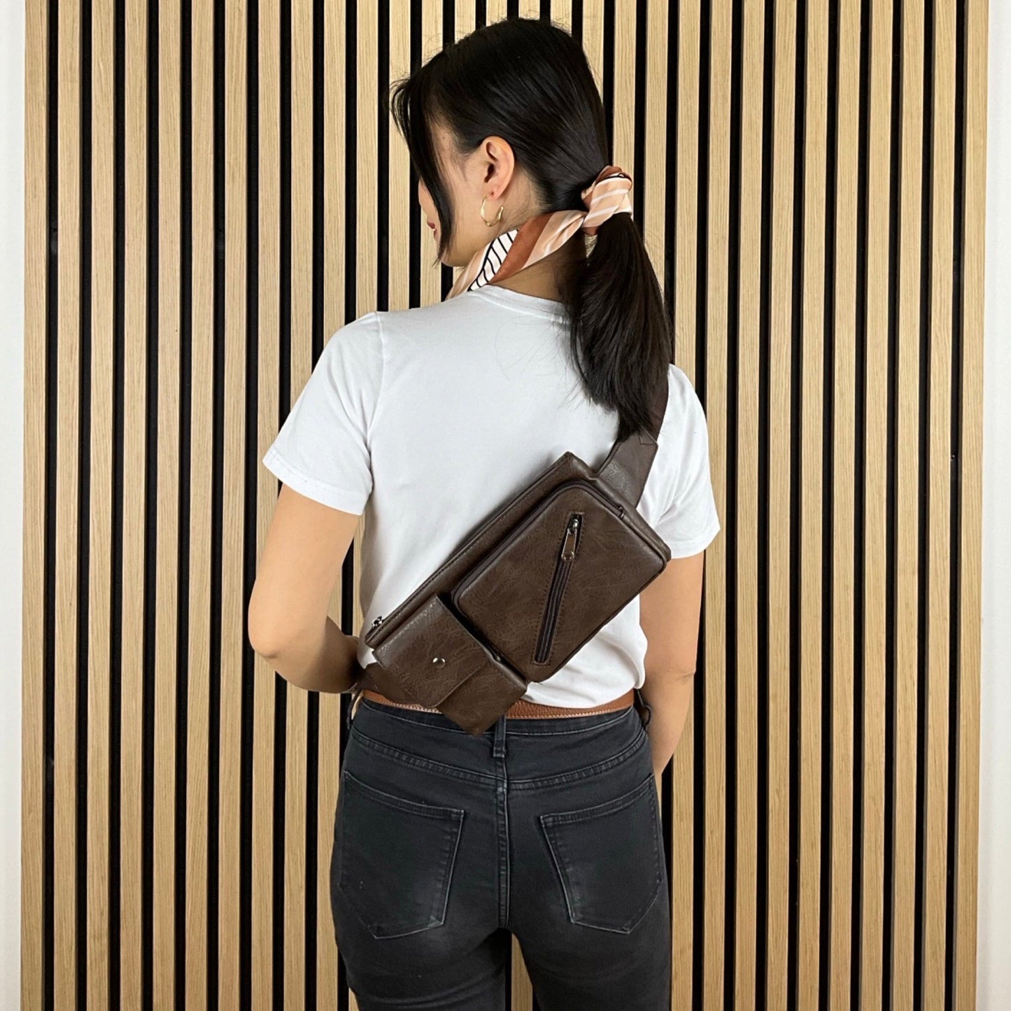 Multifunktionel Bæltetaske Mørkebrun| MAS SELECTION