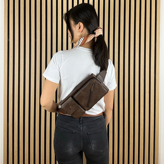 Multifunktionel Bæltetaske Mørkebrun | MAS SELECTION