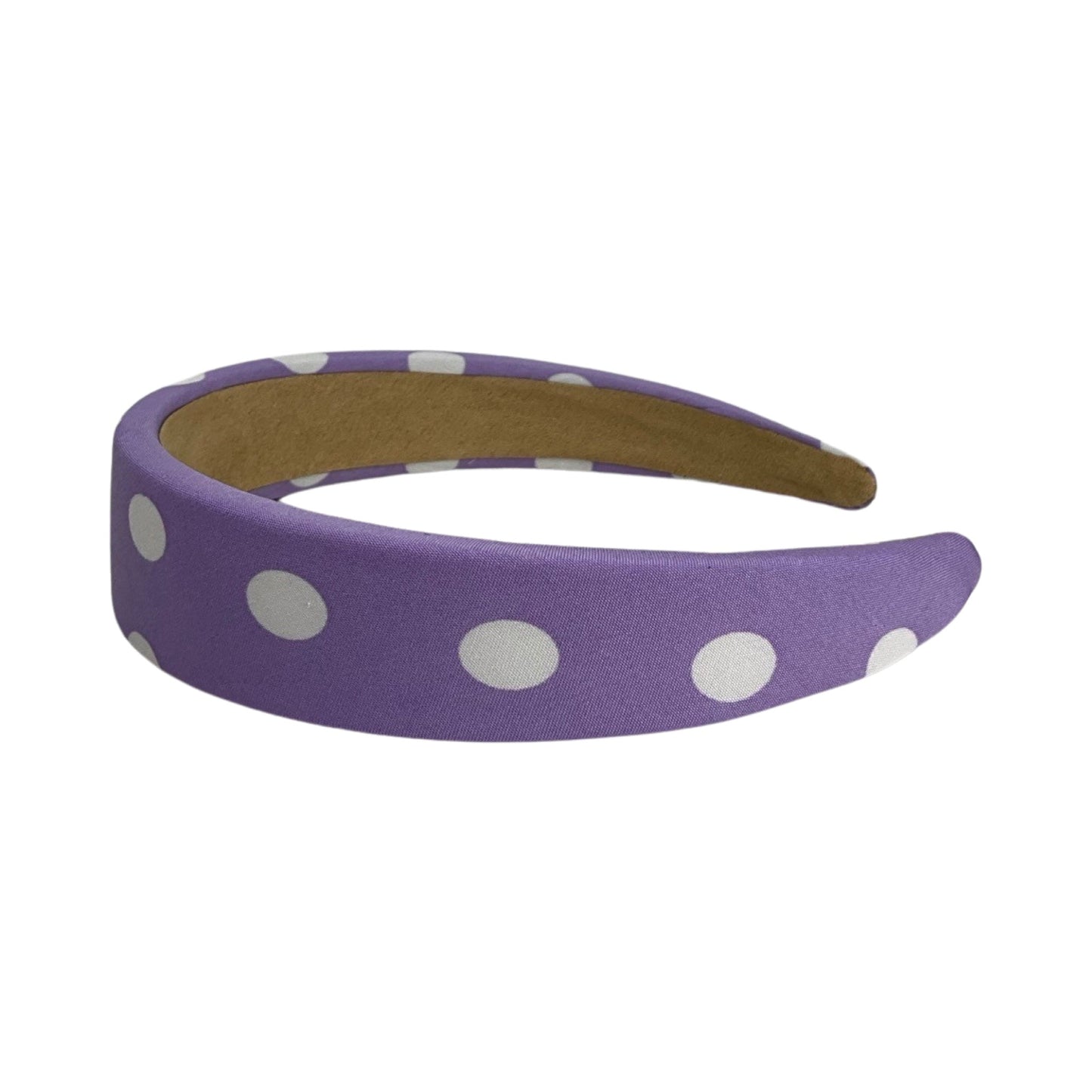 Hårbøjle lilla med hvid prik print| MAS SELECTION