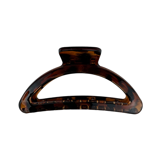 Medium hårklemme halvmåne design brun| MAS SELECTION