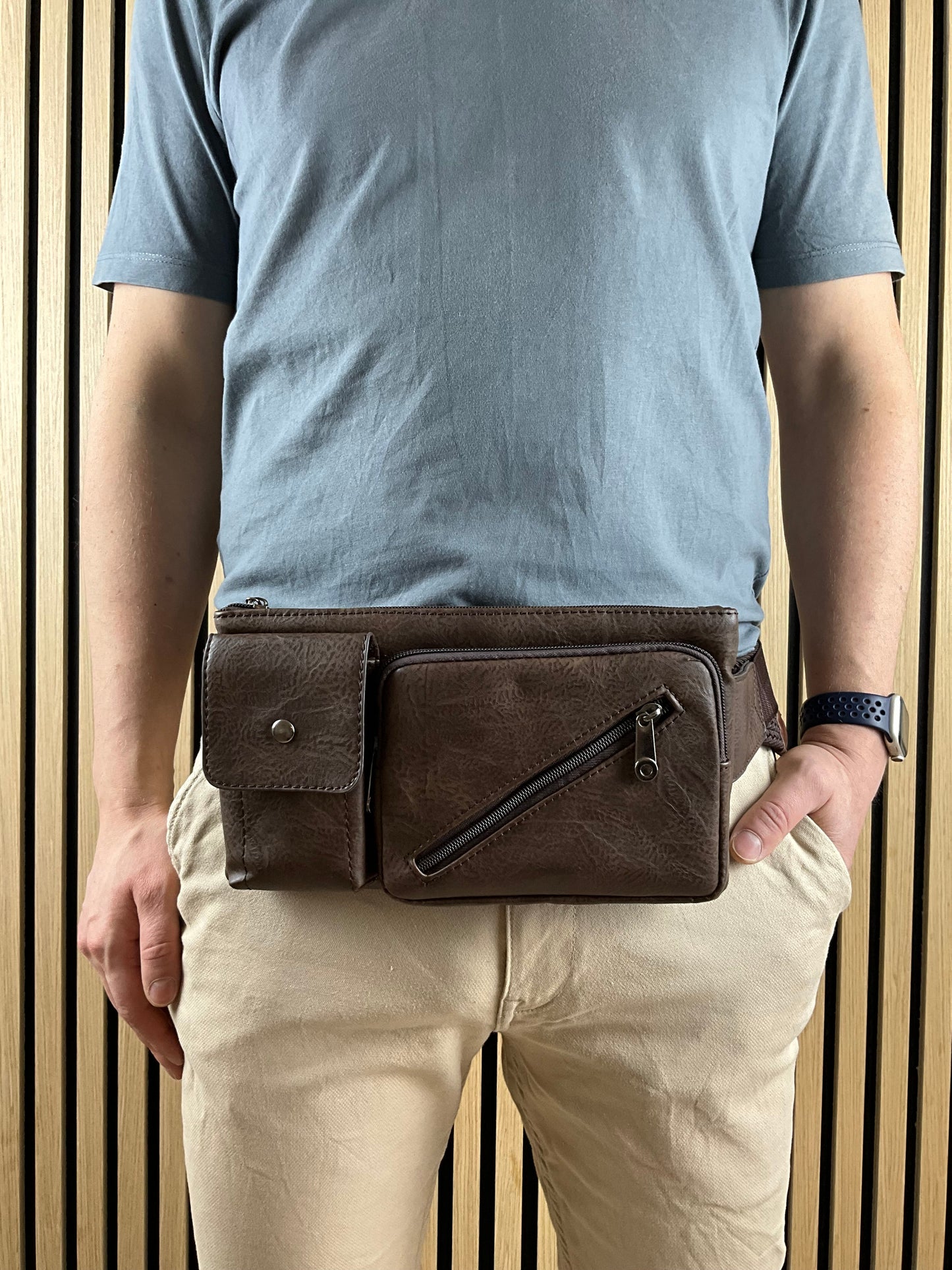 Multifunktionel Bæltetaske Mørkebrun| MAS SELECTION