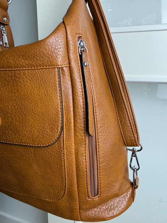 Multifunktionel Rygsæk og Skuldertaske Brun