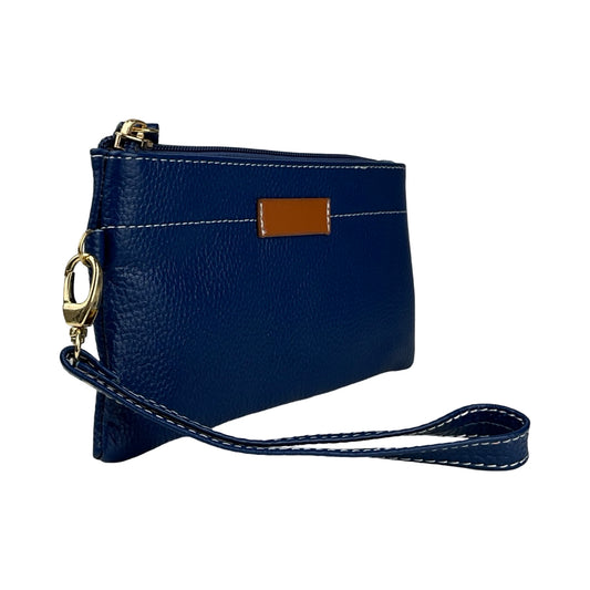 Ægte Læder Clutch i Mørkeblå