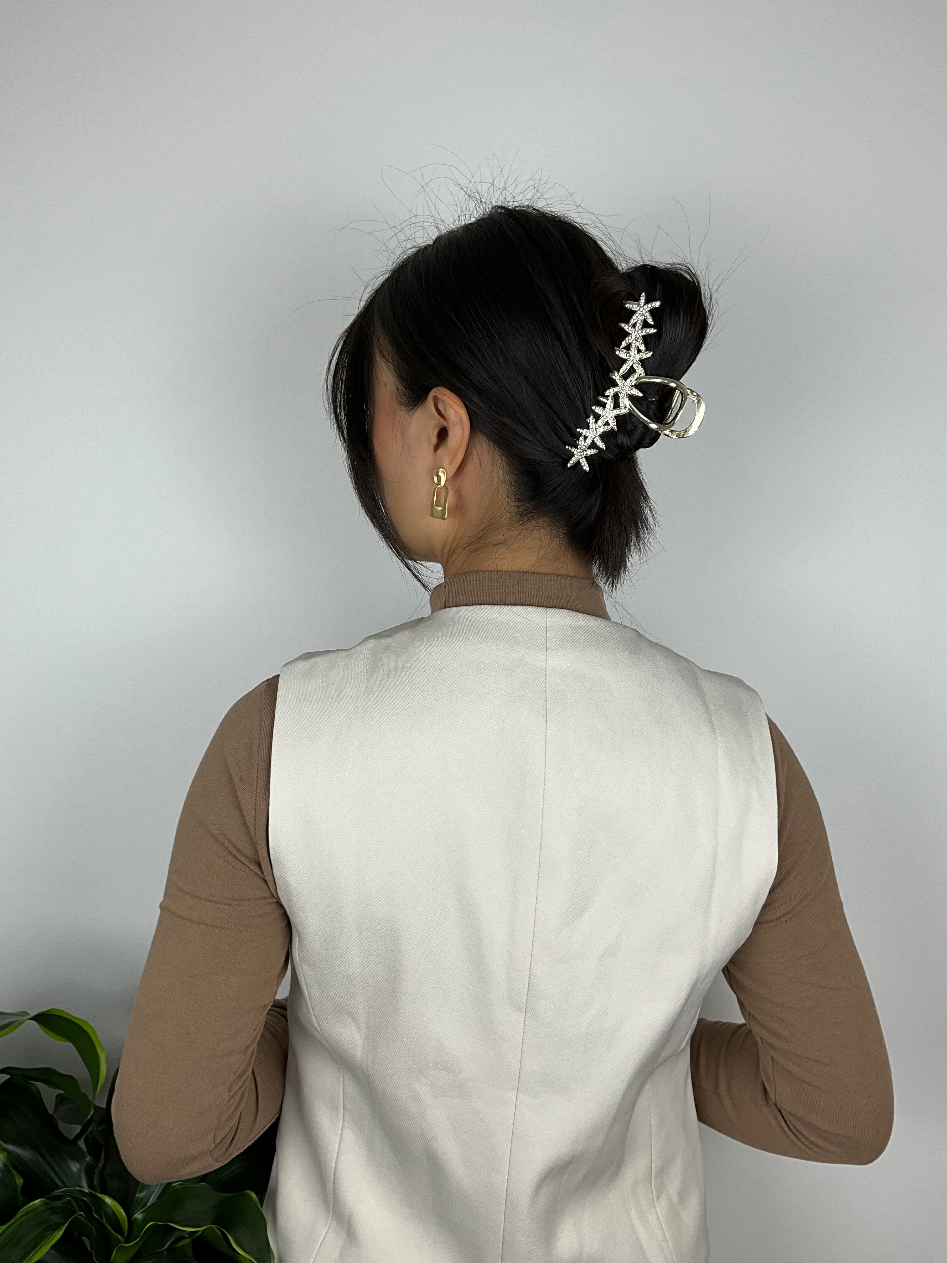 Guld Metal Hårklemme med Stjerner | MAS SELECTION