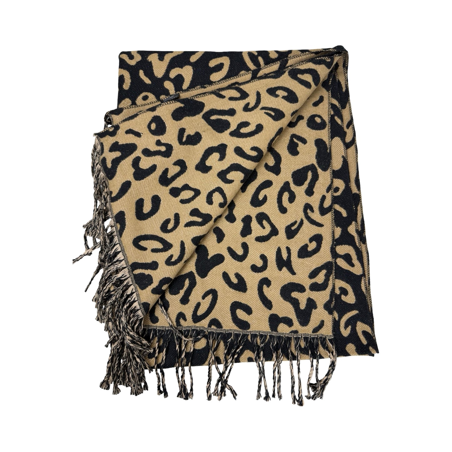 Duo Leopard Tørklæde fra MAS SELECTION – vendbart tørklæde med leopardprint