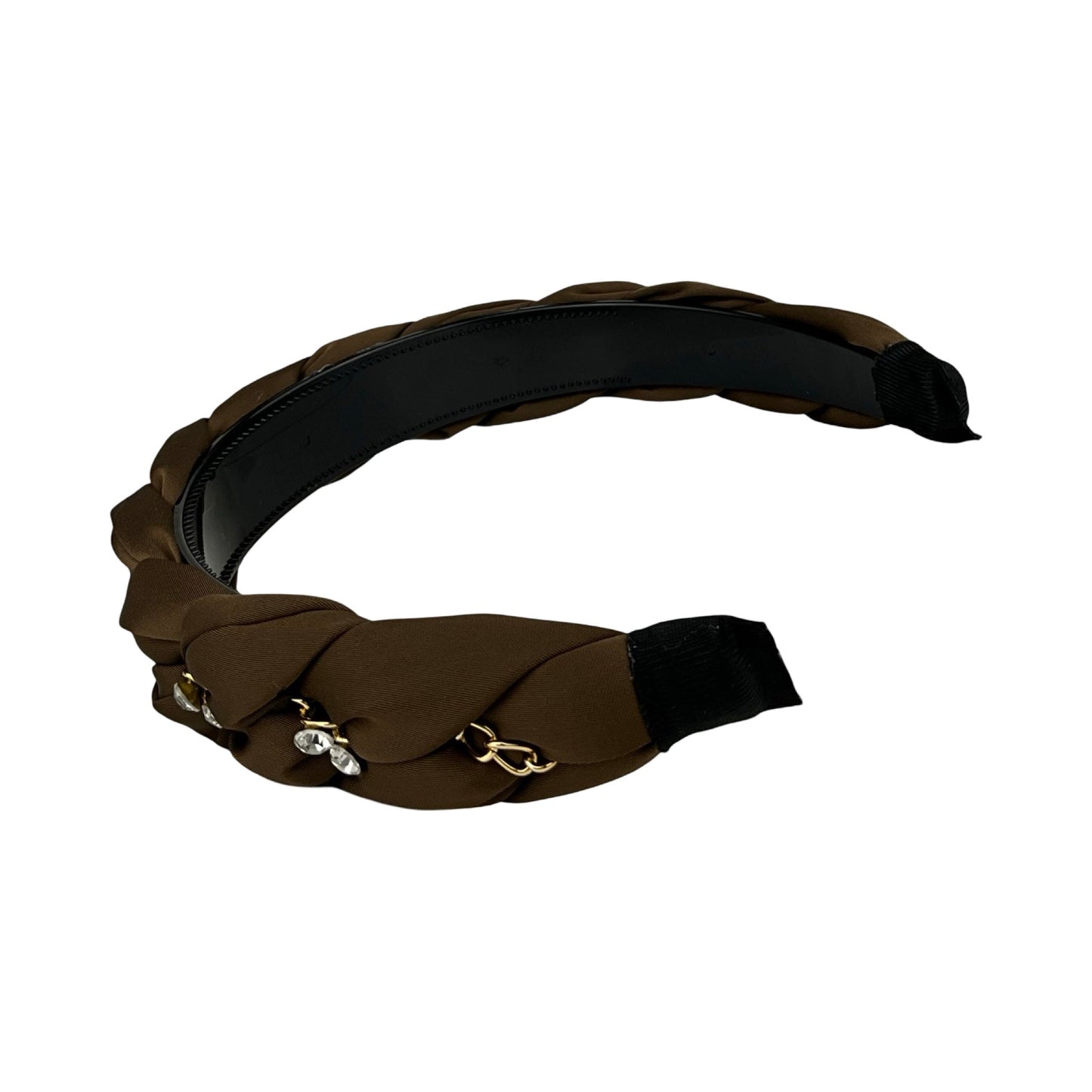 Hårbøjle med Diamant Mørkebrun| MAS SELECTION