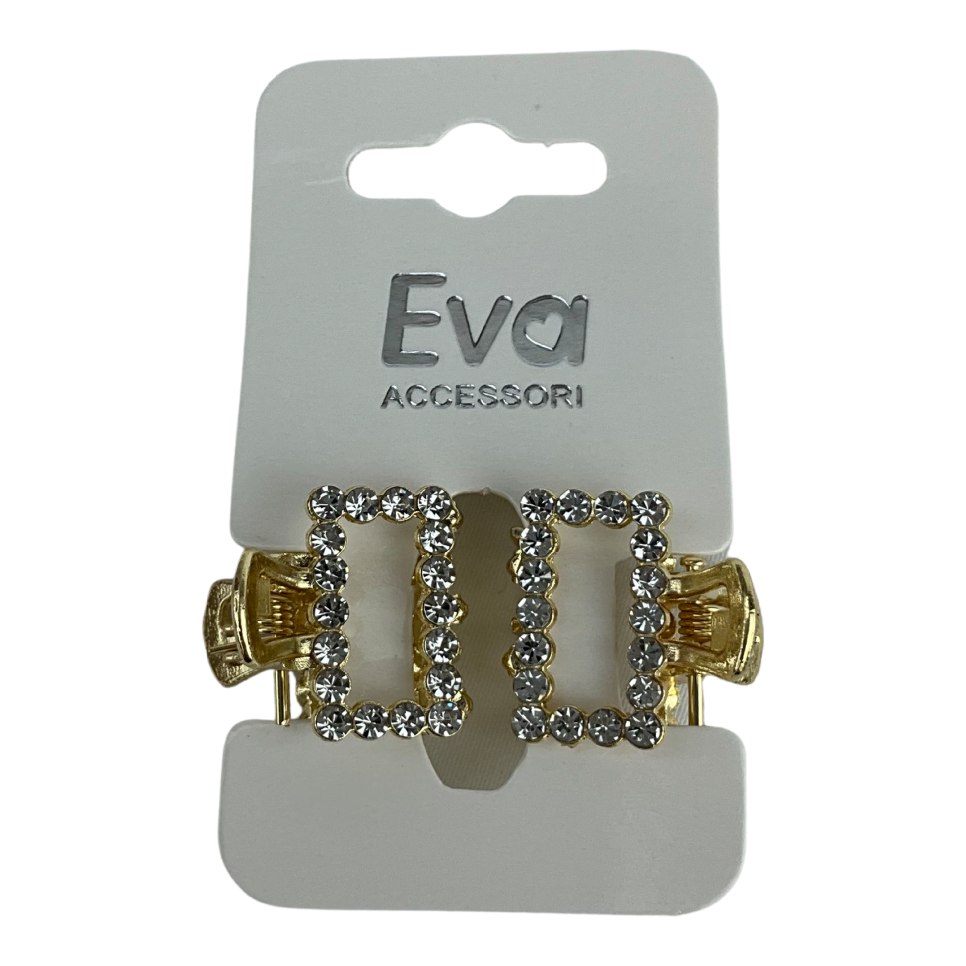 Små rektangulær diamant hårklemmer 2 stk.| MAS SELECTION