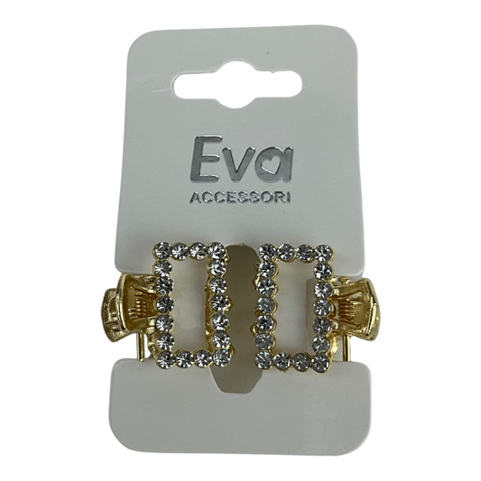 Små rektangulær diamant hårklemmer 2 stk.| MAS SELECTION