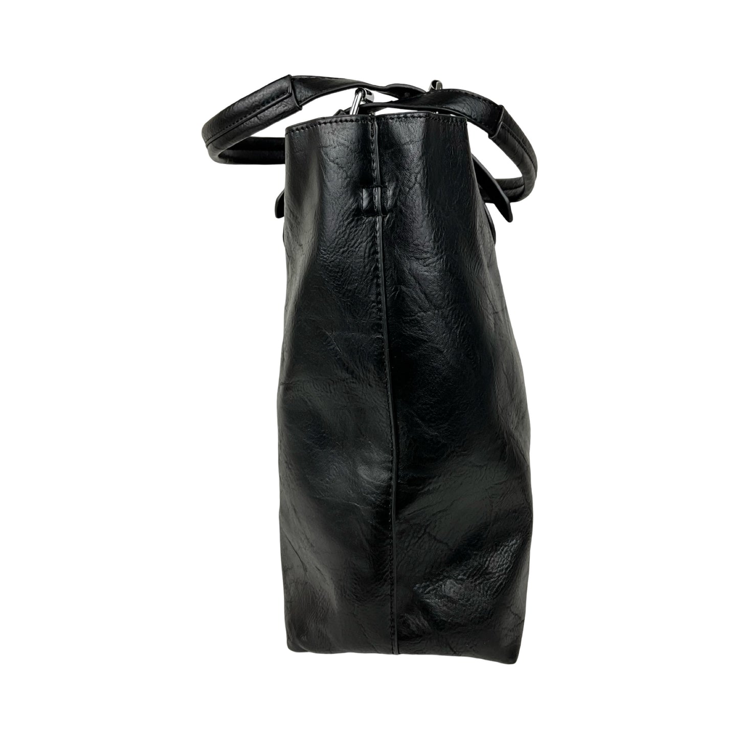 Sideside af shopper fra Elisa 3 i 1 dametaske i sort – stilrent og rummeligt design