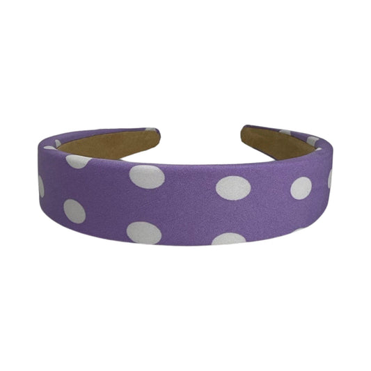 Hårbøjle lilla med hvid prik print| MAS SELECTION