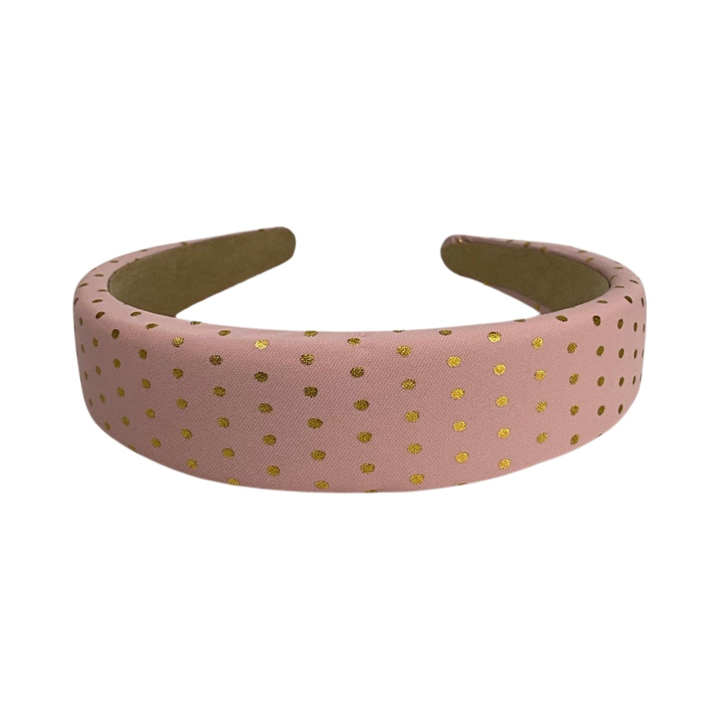 Hårbøjle lyserød med guld prik print| MAS SELECTION