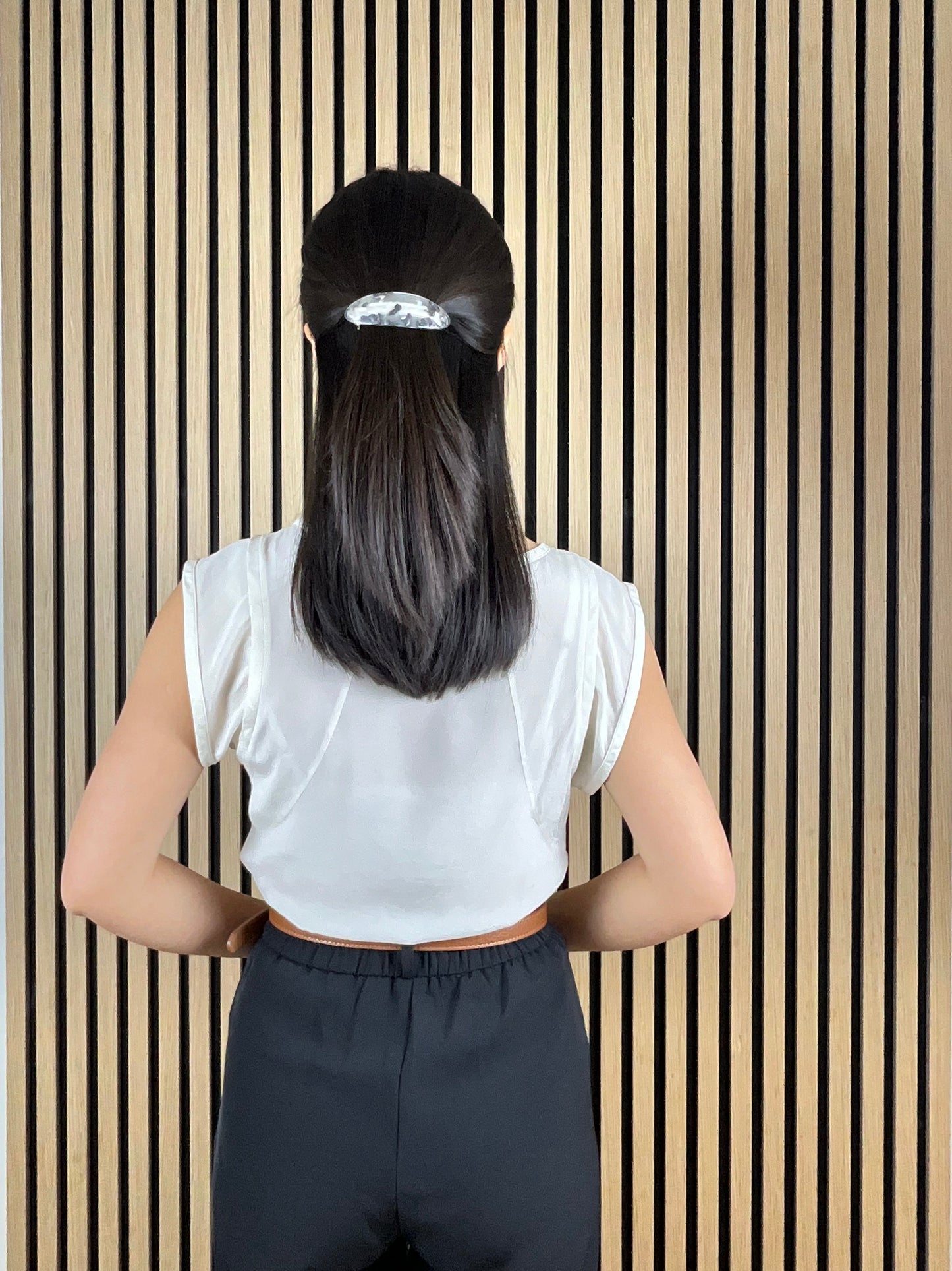 Elegant Ovalt Hårspænde Sort| MAS SELECTION