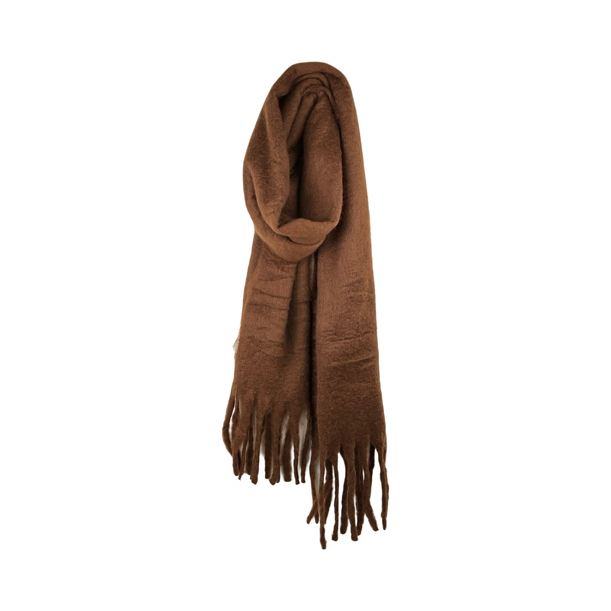 Stor Check Vintertørklæde Brun| MAS SELECTION