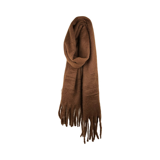 Stor Check Vintertørklæde Brun| MAS SELECTION