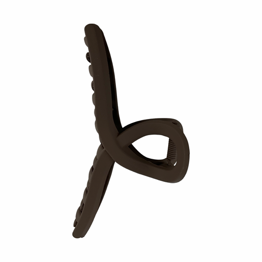 Stor hårklemme kaffe brun| MAS SELECTION