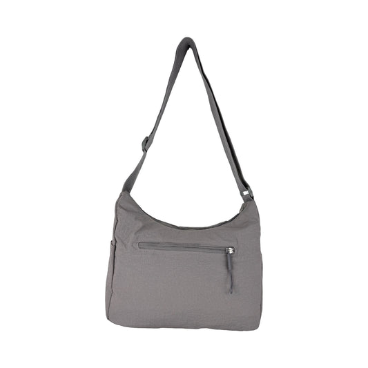 Billede af bagsiden på Asta skuldertaske i mørkegrå – med lynlåslomme