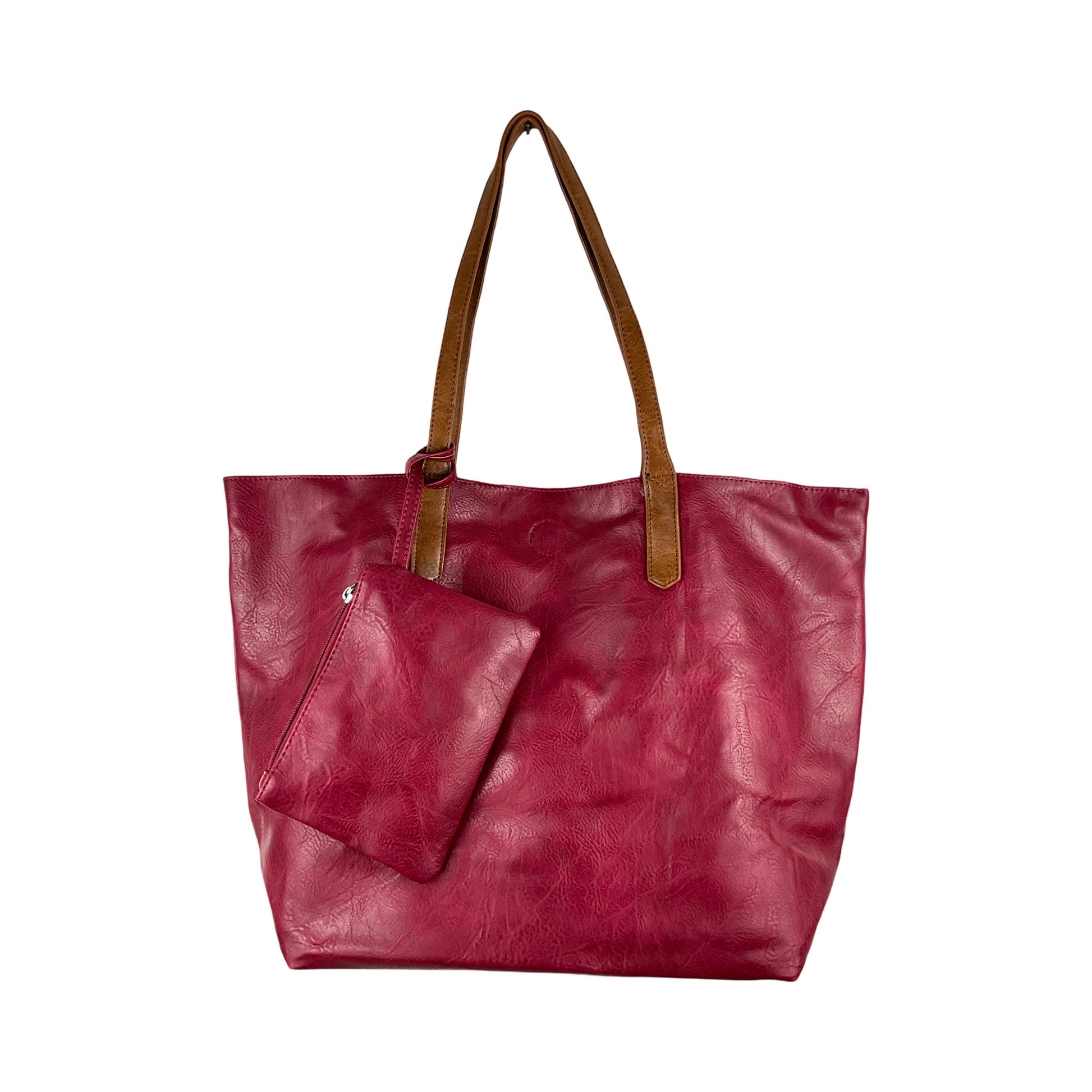 Veronica 3-i-1 shopper taske i rød set forfra – elegant og rummelig design