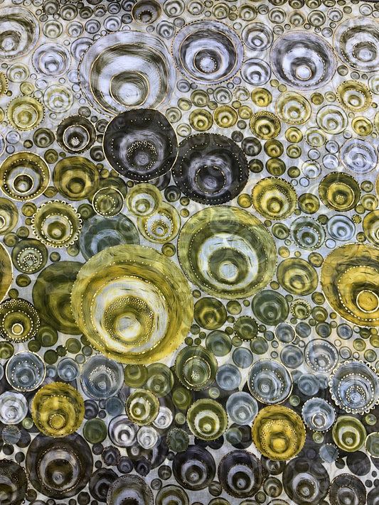 Blød Tørklæde i Cirklemønster i Gul og Brun| MAS SELECTION