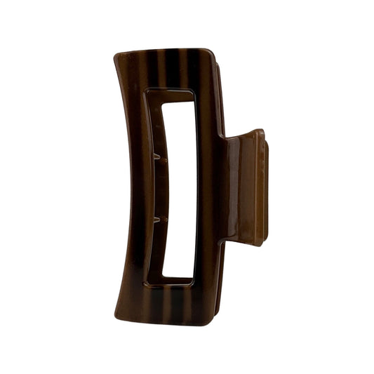 Medium Hårklemme Rektangel Design Brun | MAS SELECTION