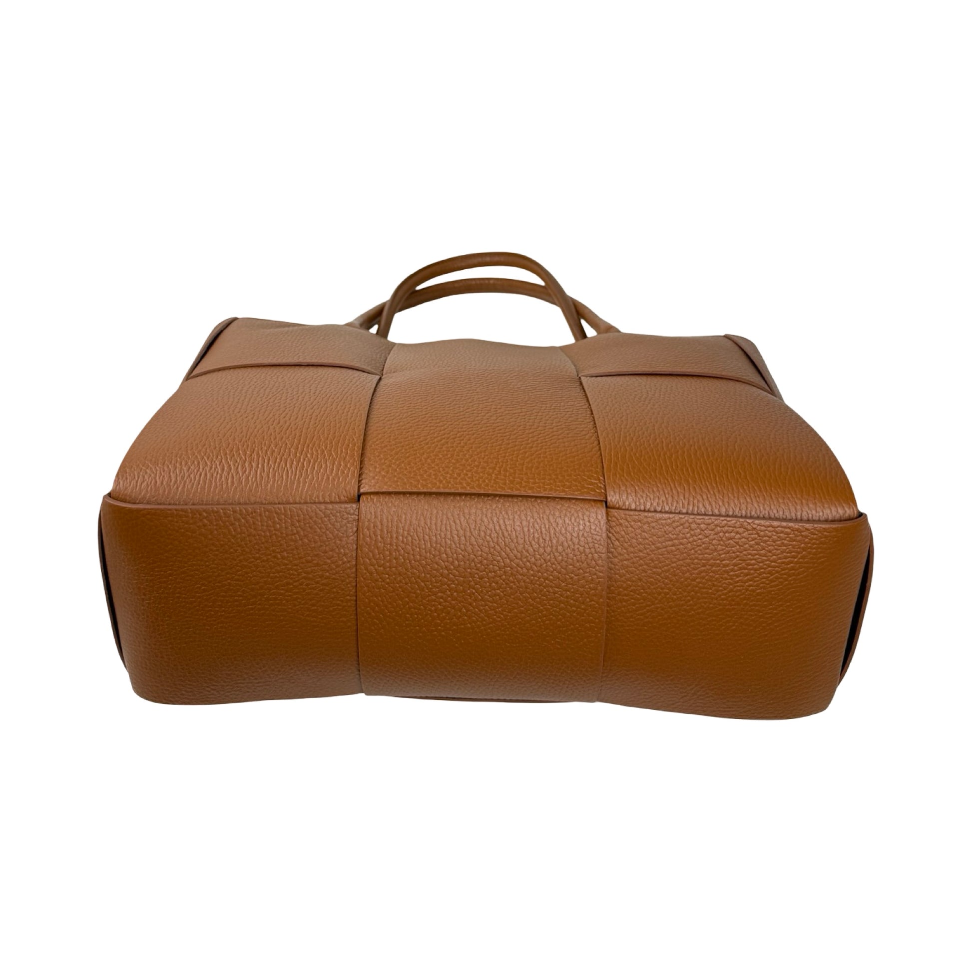 Flettet Skuldertaske i Ægte Læder Brun | MAS SELECTION