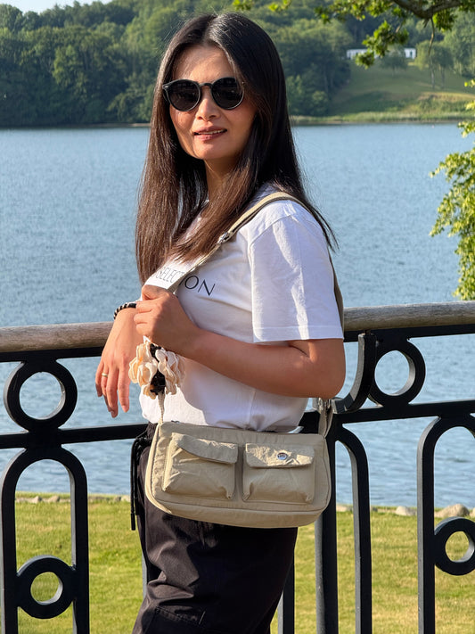 Helena Skuldertaske i Beige| MAS SELECTION