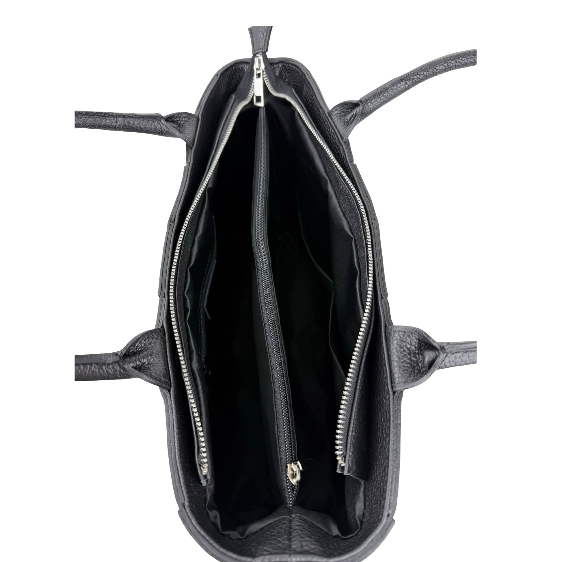 Flettet Skuldertaske i Ægte Læder Sort | MAS SELECTION