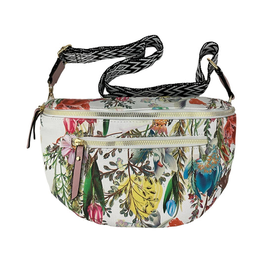 Blomstret Bæltetaske med Lyserød Detaljer | MAS SELECTION