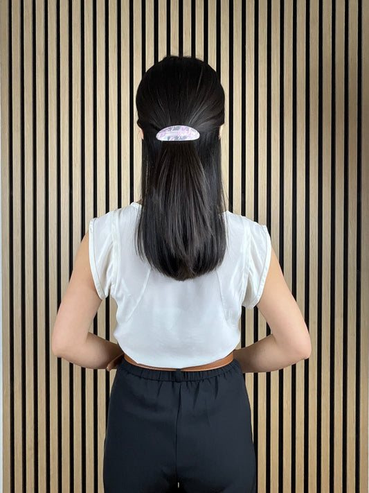 Elegant Ovalt Hårspænde Gul | MAS SELECTION