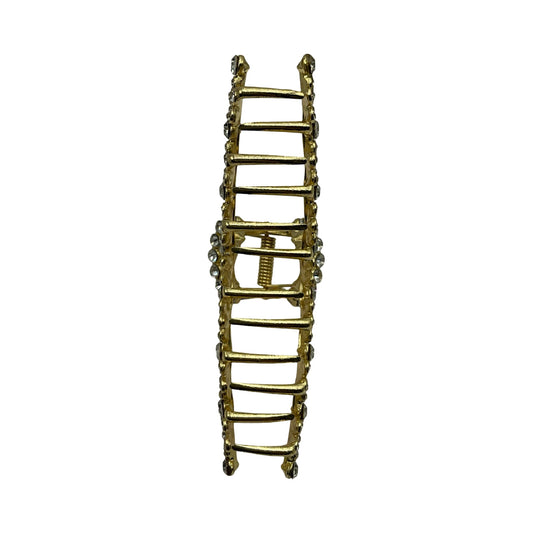 Guld Metal Hårklemme med Glitrende Blomster | MAS SELECTION