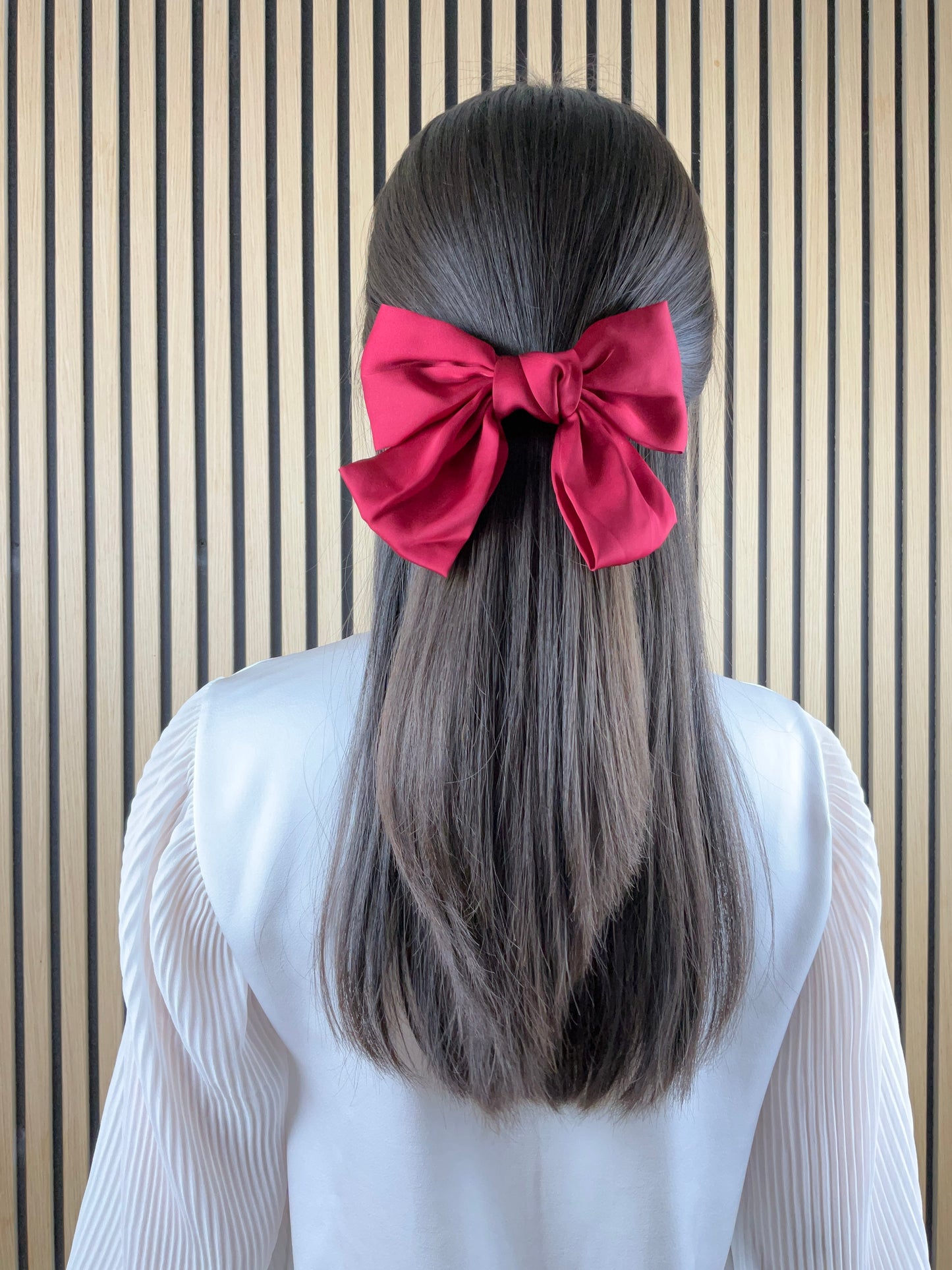 Satin Sløjfe Hårspænde Rød| MAS SELECTION