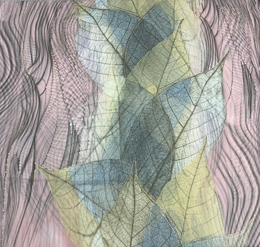 Blød Tørklæde i Bladmønster i Lyserød| MAS SELECTION