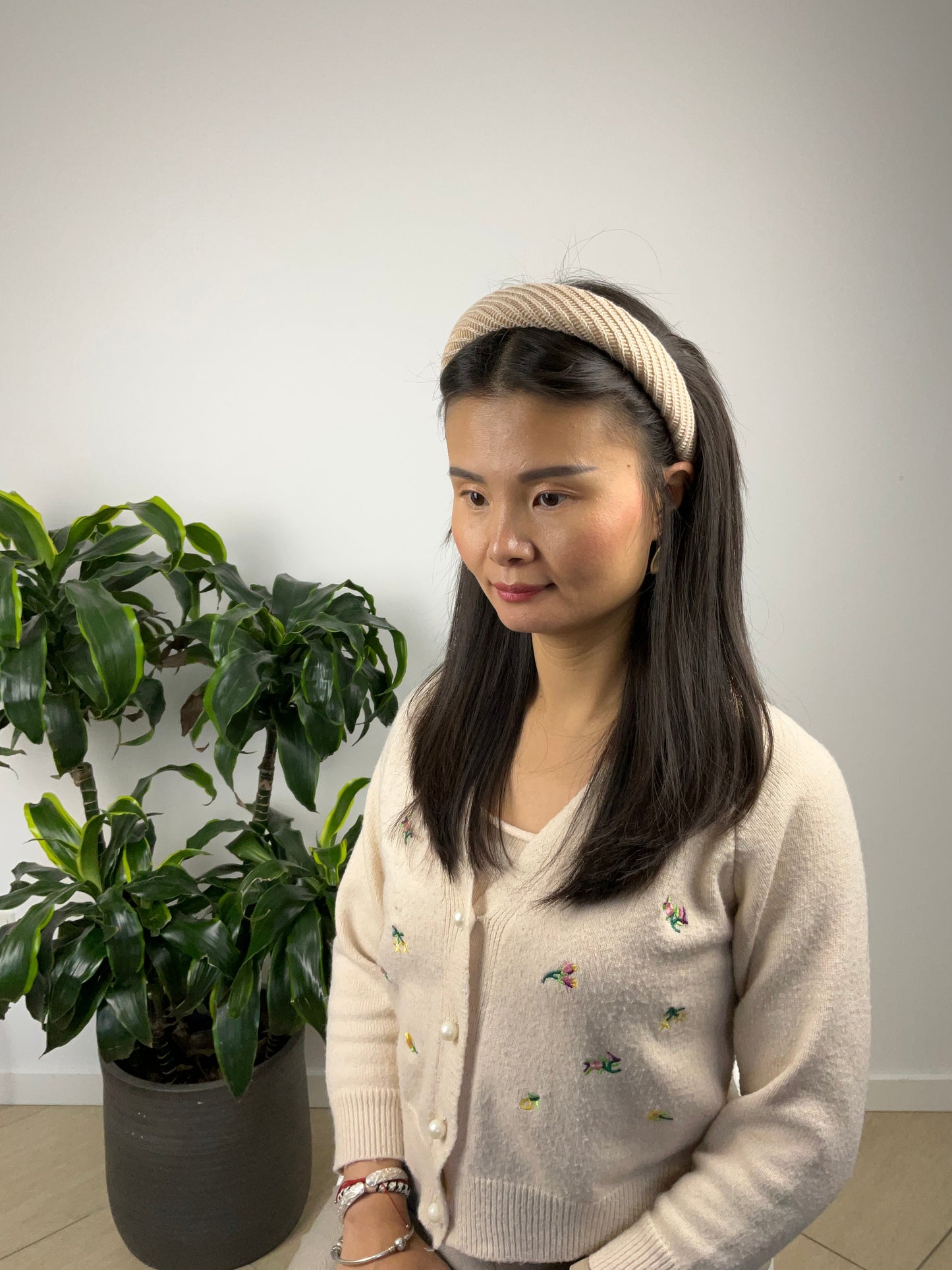 Strikket Hårbøjle Beige| MAS SELECTION