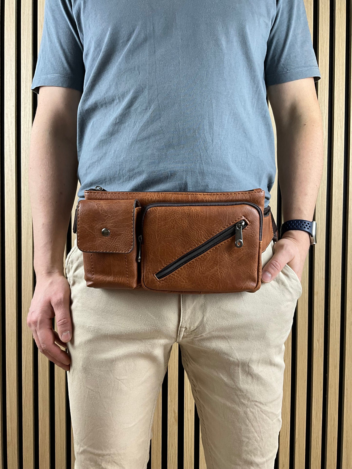 Multifunktionel Bæltetaske Lysebrun | MAS SELECTION