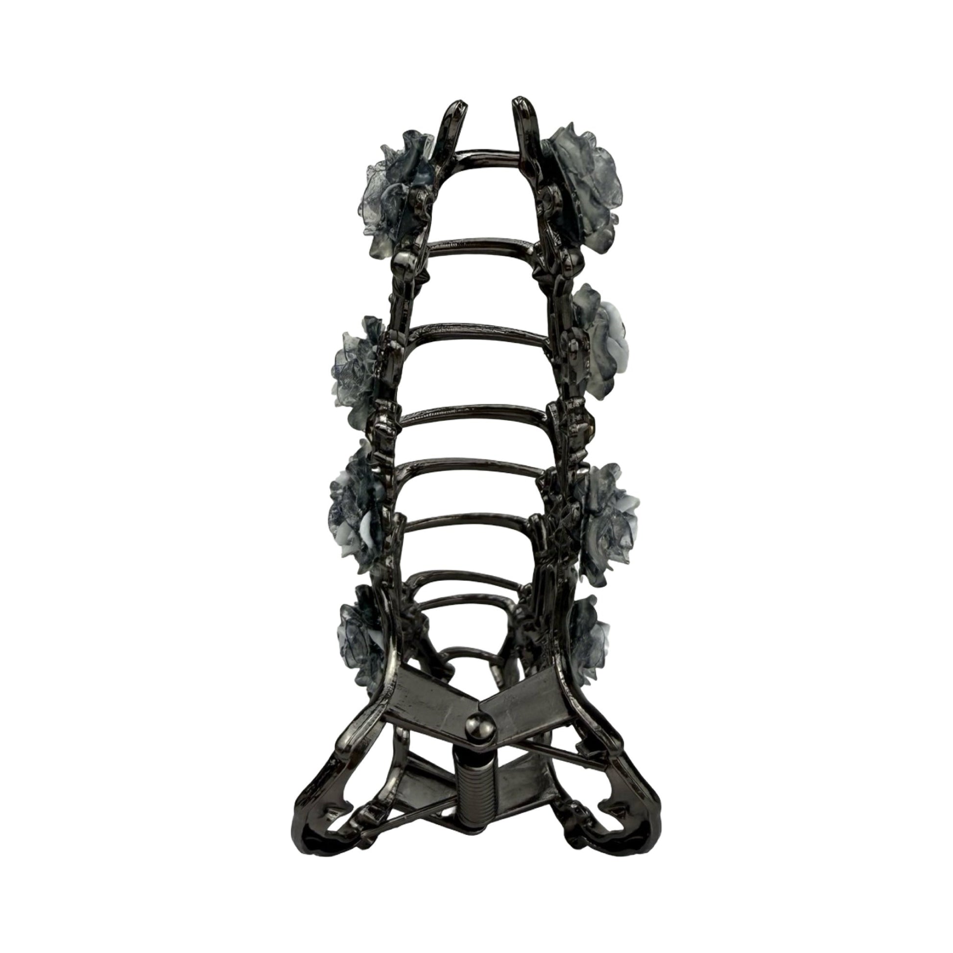 Sølv hårklemme med blå blomster | MAS SELECTION