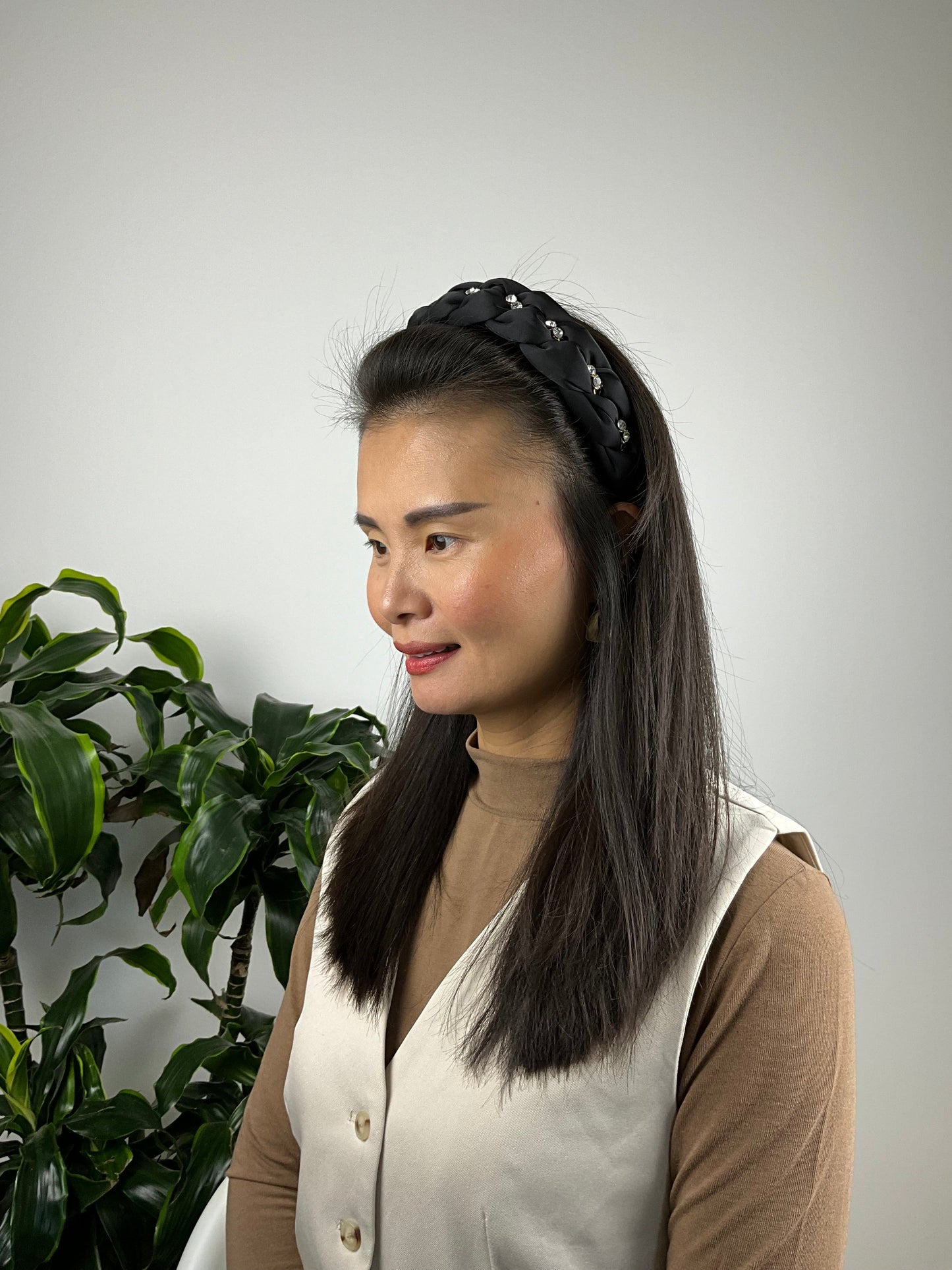 Hårbøjle med Diamant Sort| MAS SELECTION