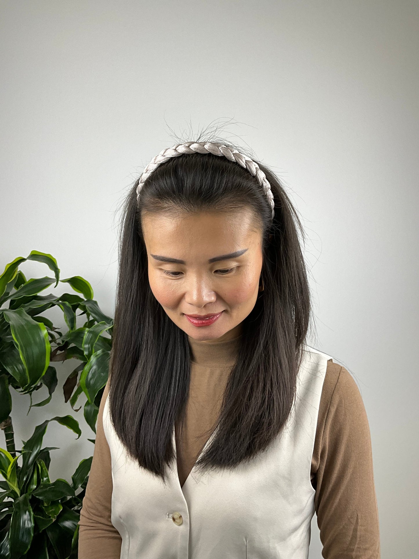 Flettet Hårbøjle Beige| MAS SELECTION