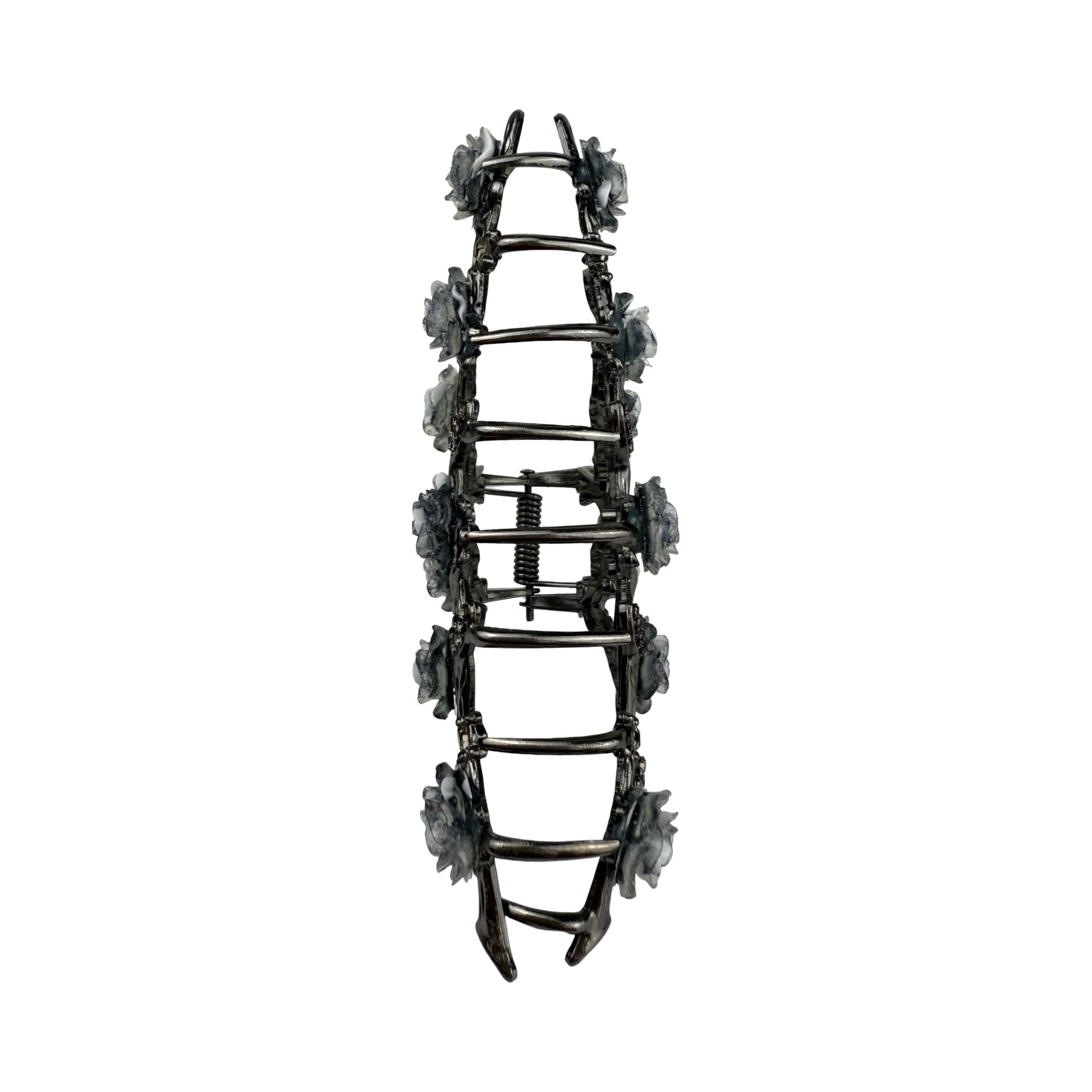 Sølv hårklemme med blå blomster | MAS SELECTION