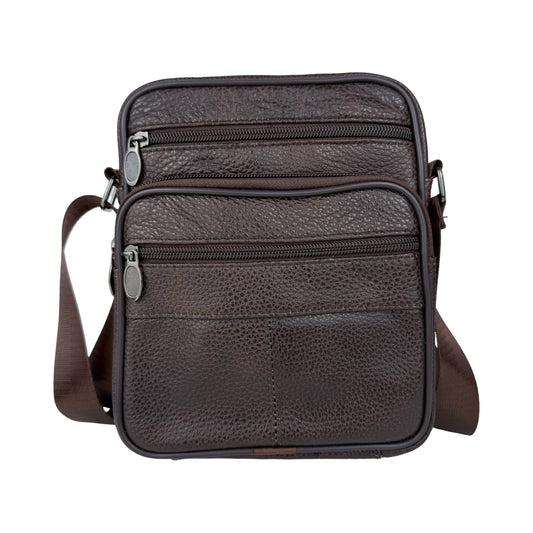 Læder Skuldertaske i Mørkebrun