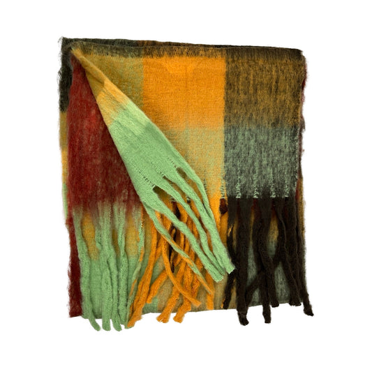 Stor Check Vintertørklæde Bordeaux | MAS SELECTION