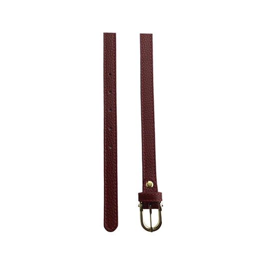 Klassisk ægte læderbælte rød tynd | MAS SELECTION