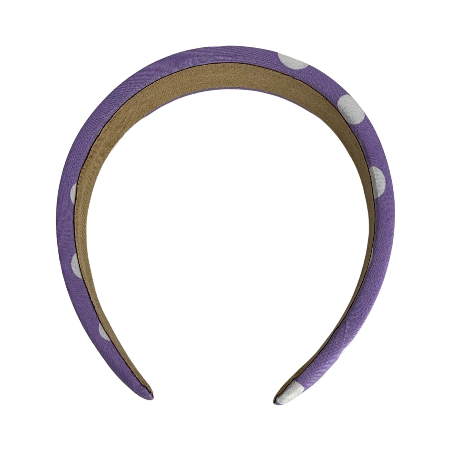 Hårbøjle lilla med hvid prik print| MAS SELECTION