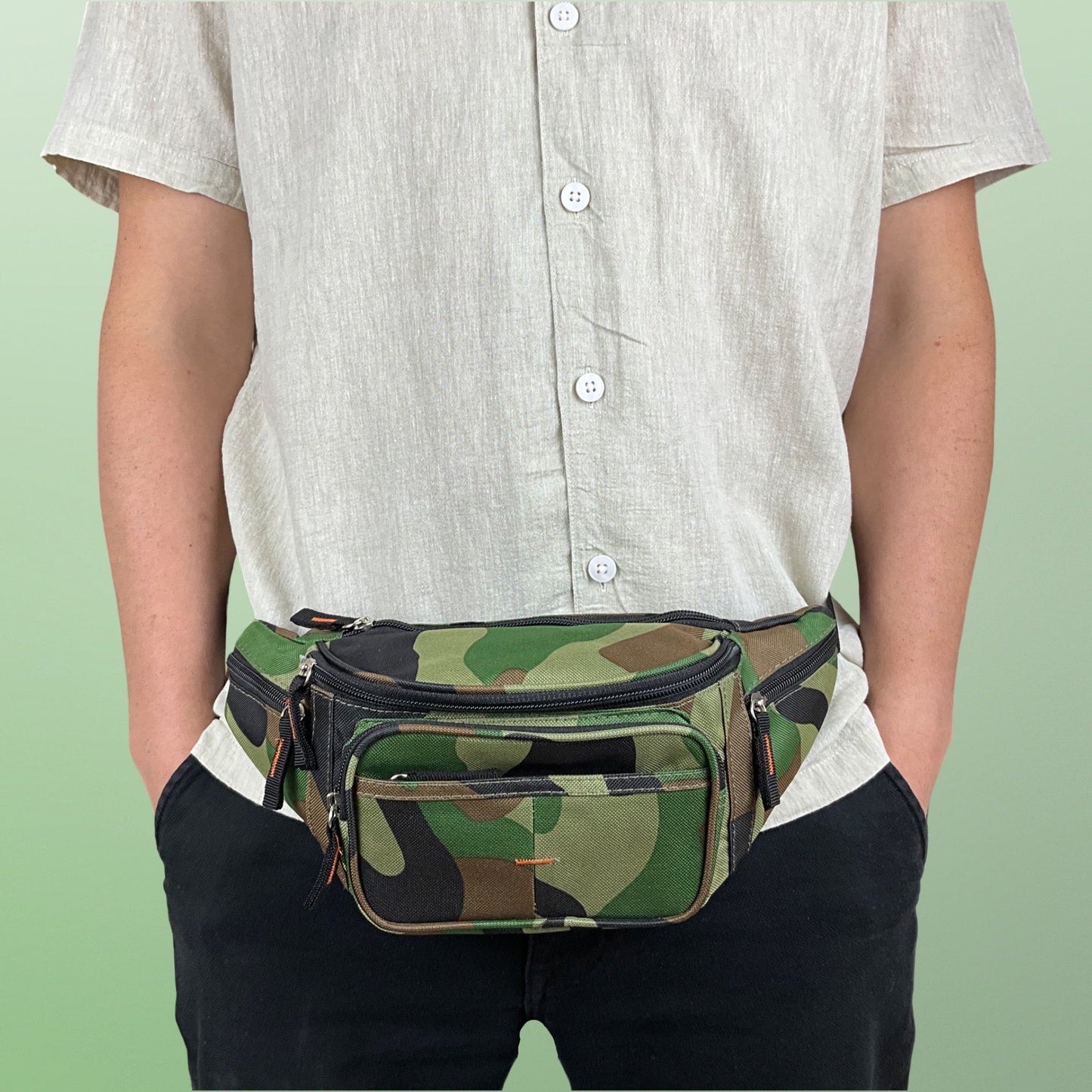 Camouflage Bæltetaske Stor| MAS SELECTION