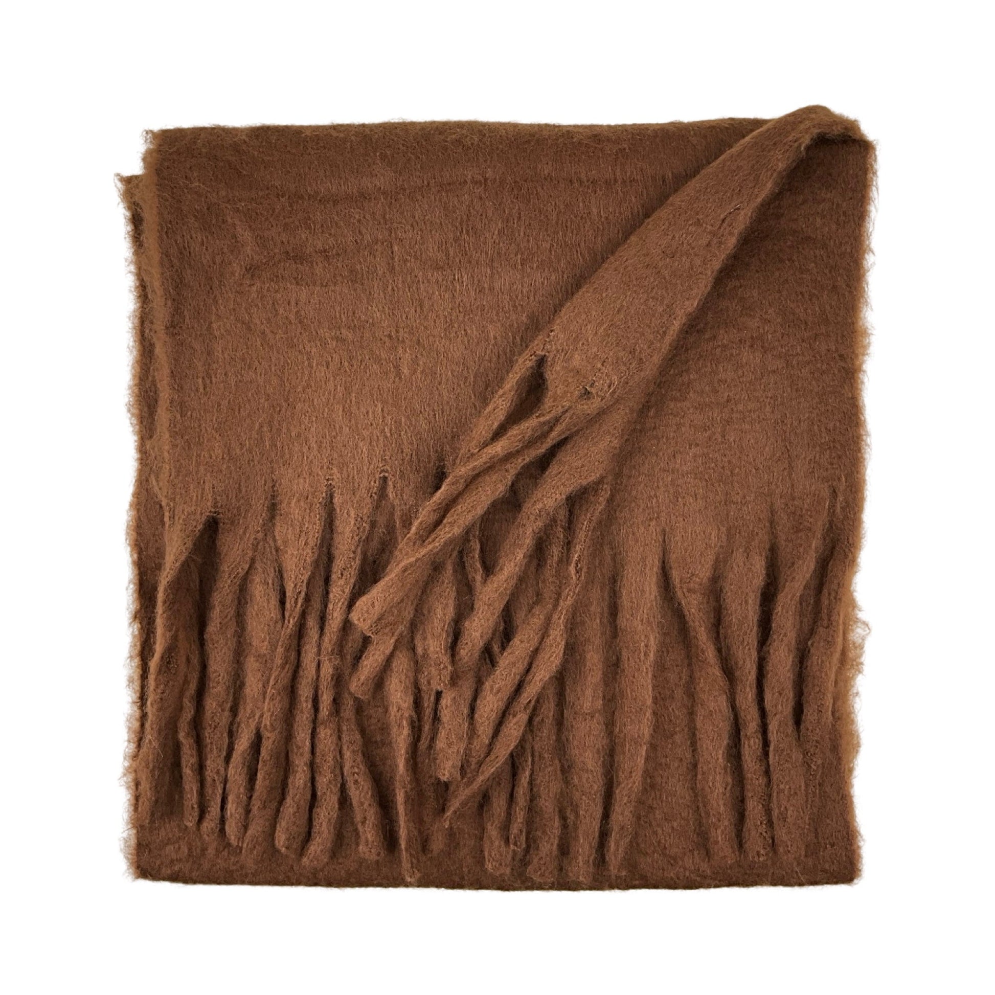 Stor Check Vintertørklæde Brun| MAS SELECTION