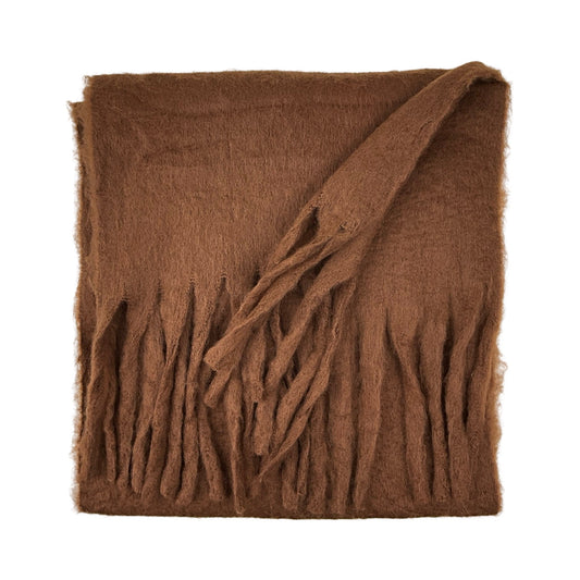 Stor Check Vintertørklæde Brun| MAS SELECTION