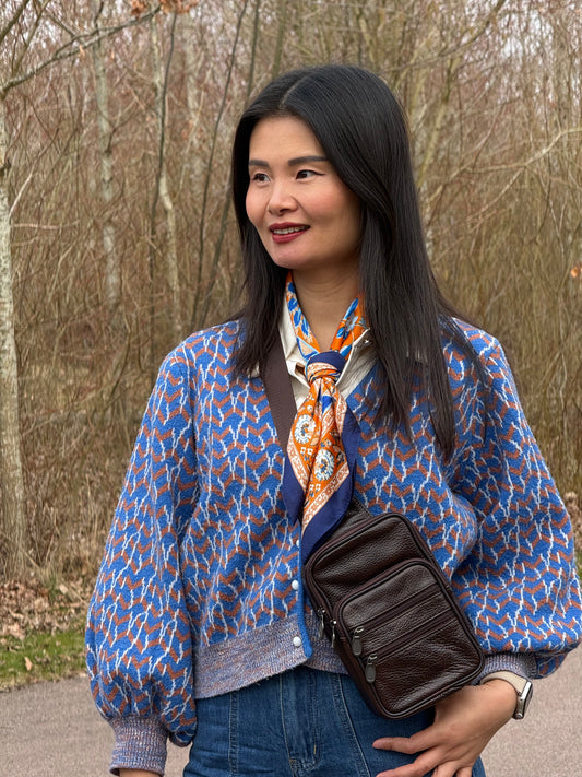 Læder Slyngetaske i Mørkebrun