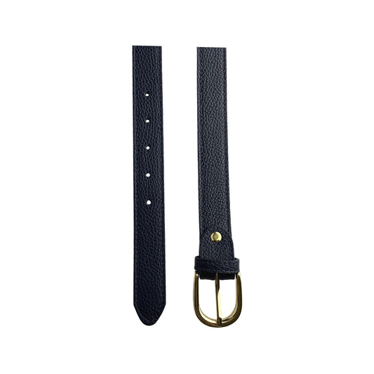 Klassisk ægte læderbælte mørkeblå| MAS SELECTION
