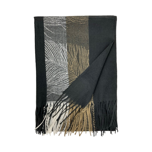 Fjerfigur Tørklæde Sort| MAS SELECTION